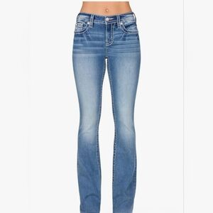 NWT Miss Me Slim Boot Jeans Medium Wash Embellished Bedazzled Y2K Western